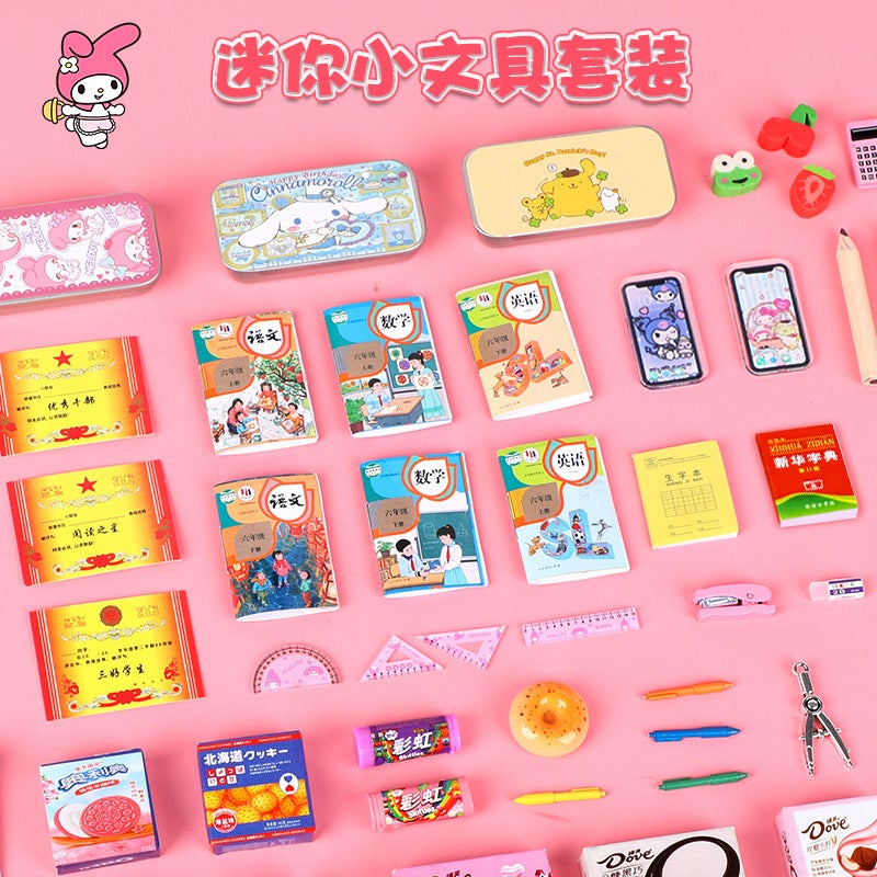 Mini School Bag Sanrio Kids Toy Mini Stationery Set Storage Box for Girls - Image 3