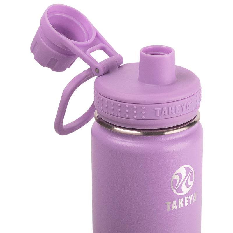 Takeya Actives Water Bottle with Spout Lid - Bottle with Double Stainless Steel Insulation - Dishwasher Safe & BPA-Free - Bottle with Spout Lid & Removable Bumper - 24 oz, Lilac - Image 2