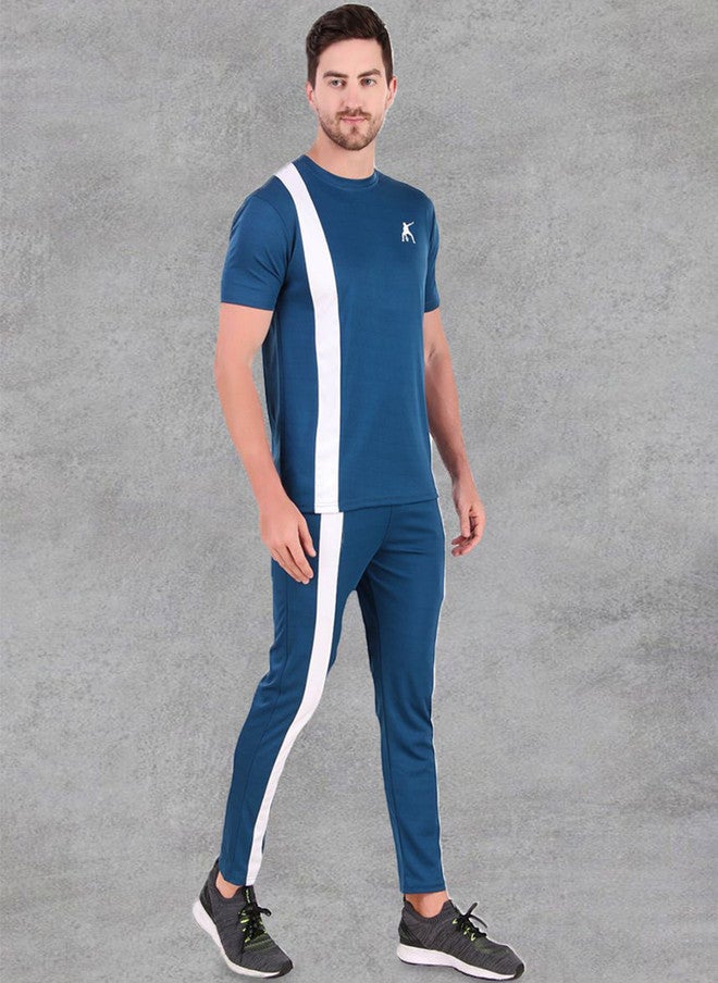 PREEN Blue Solid T-Shirt and Trouser Co-Ords - Image 3