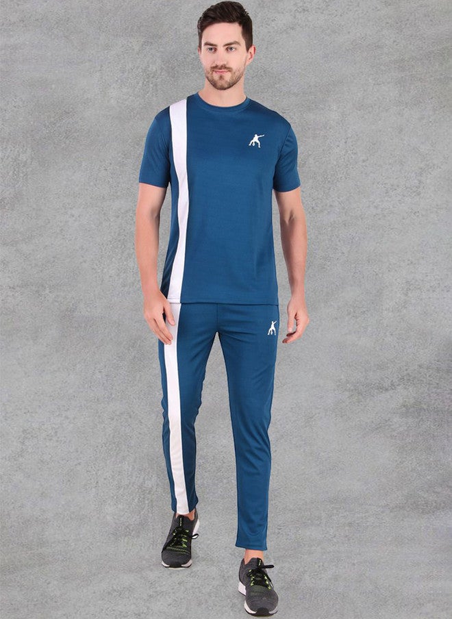 PREEN Blue Solid T-Shirt and Trouser Co-Ords - Image 1