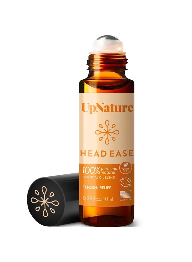 upnature Head Ease Essential Oil Roll On Blend – Natural Head Tension Relief with Peppermint Oil, Rosemary Oil & Frankincense Oil Therapeutic Grade – Relaxing Aromatherapy Essential Oil - Image 1