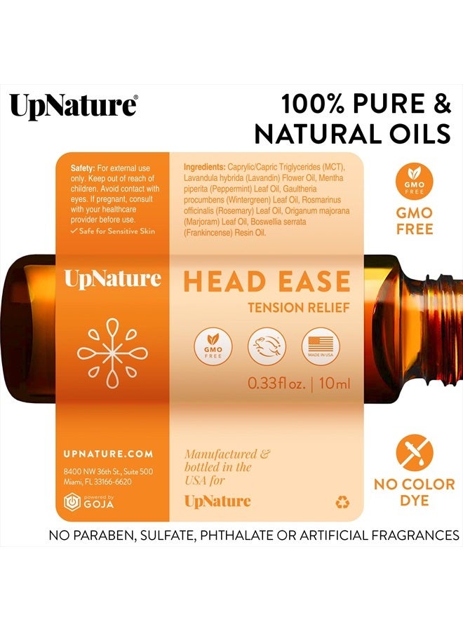 upnature Head Ease Essential Oil Roll On Blend – Natural Head Tension Relief with Peppermint Oil, Rosemary Oil & Frankincense Oil Therapeutic Grade – Relaxing Aromatherapy Essential Oil - Image 3