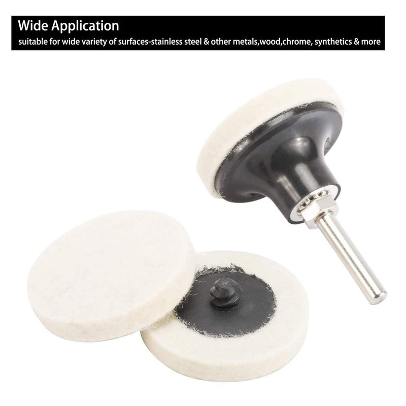 DELE 60 Pcs 2" Commpressed Wool Fabric Qc Disc Polishing Buffing Pads Wheels with Disc Pad Holder for Polishing and Buffing Projects - Image 5