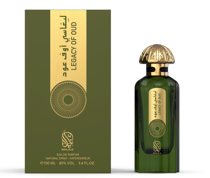 NYLAA ليجاسي أوف عود ماء العطر (EDP) 100ML | عطر فاخر للجنسين (رجال ونساء) | عطر عود طويل الأمد | عطر للاستخدام اليومي - Image 1