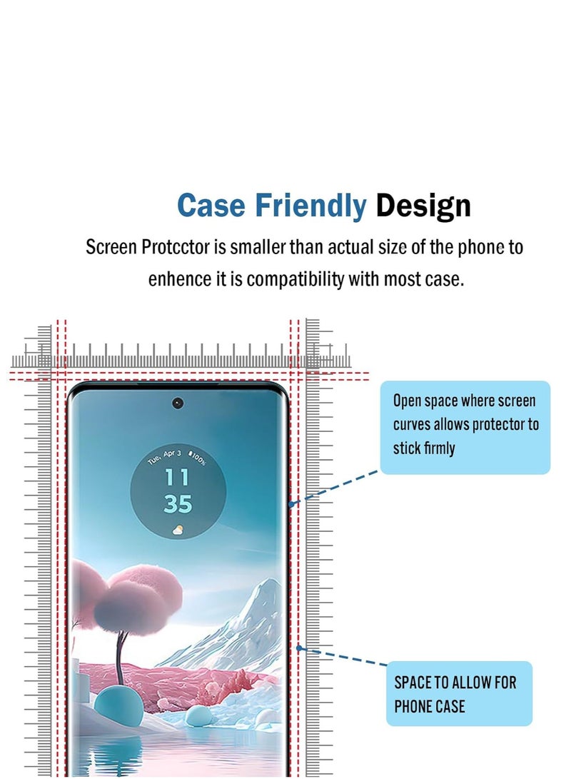 UV Liquid Glue Full Coverage Tempered Glass Screen Protector For Motorola Edge 50 Fusion - Clear - Image 2