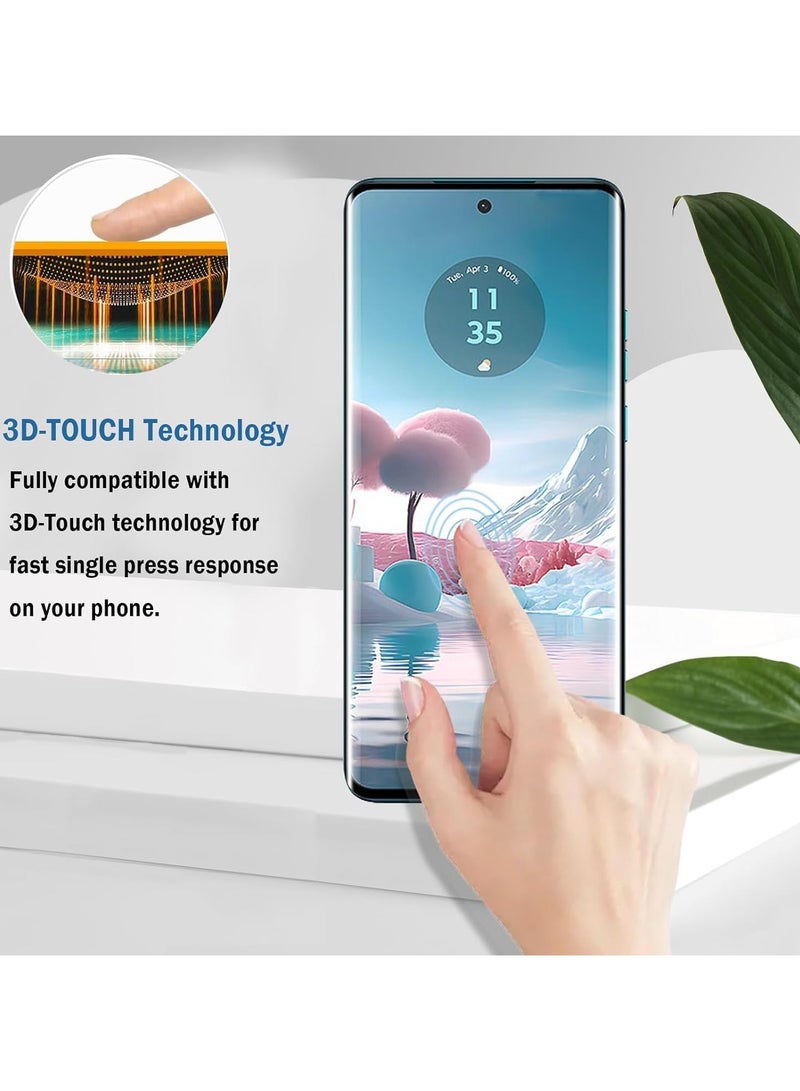 UV Liquid Glue Full Coverage Tempered Glass Screen Protector For Motorola Edge 50 Fusion - Clear - Image 3