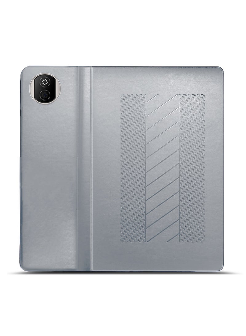 BYTER Honor Pad X7 2025 (8.7 inches) Classic PU Leather Trifold Stand Flip Case Cover (TCFPSR) - Grey - Image 3