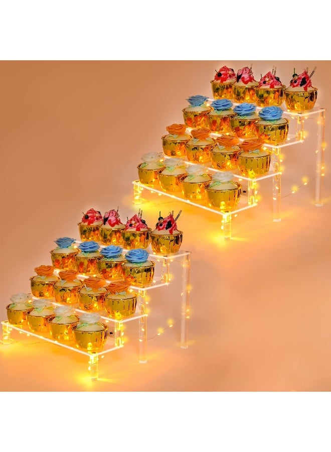 YestBuy YestBuy Display Shelf Cake Stand – 4 Tier Shelf Cupcake Stand – Multifunctional and Durable Acrylic Stand – Mounting Hardware Included – Ideal for Desserts, Cosmetics, Glassware, Figurines  - Image 1
