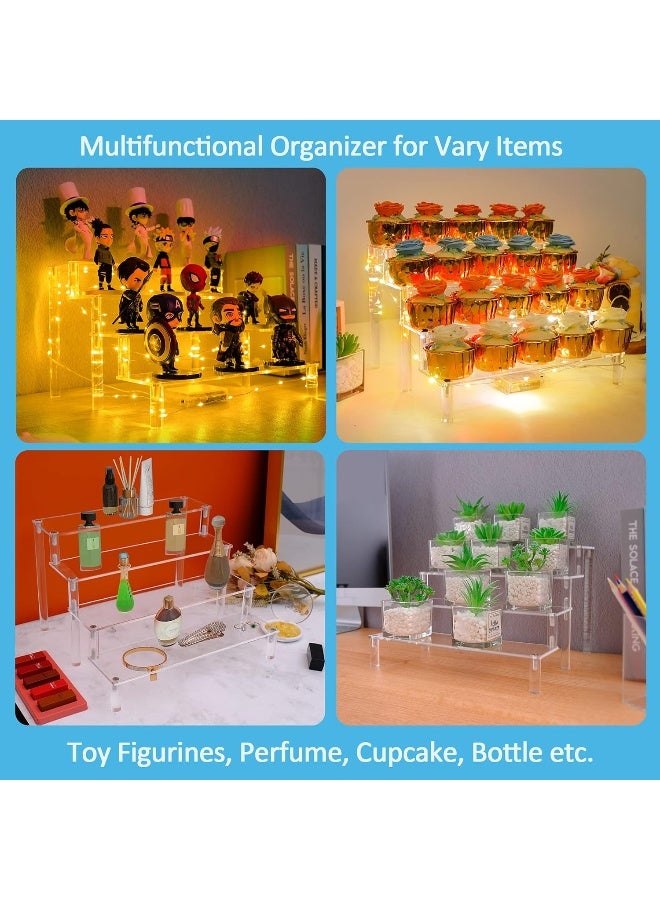 YestBuy YestBuy Display Shelf Cake Stand – 4 Tier Shelf Cupcake Stand – Multifunctional and Durable Acrylic Stand – Mounting Hardware Included – Ideal for Desserts, Cosmetics, Glassware, Figurines  - Image 2