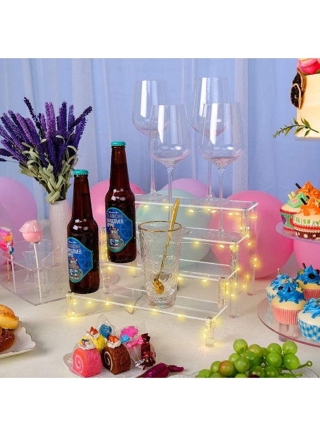 YestBuy YestBuy Display Shelf Cake Stand – 4 Tier Shelf Cupcake Stand – Multifunctional and Durable Acrylic Stand – Mounting Hardware Included – Ideal for Desserts, Cosmetics, Glassware, Figurines  - Image 4