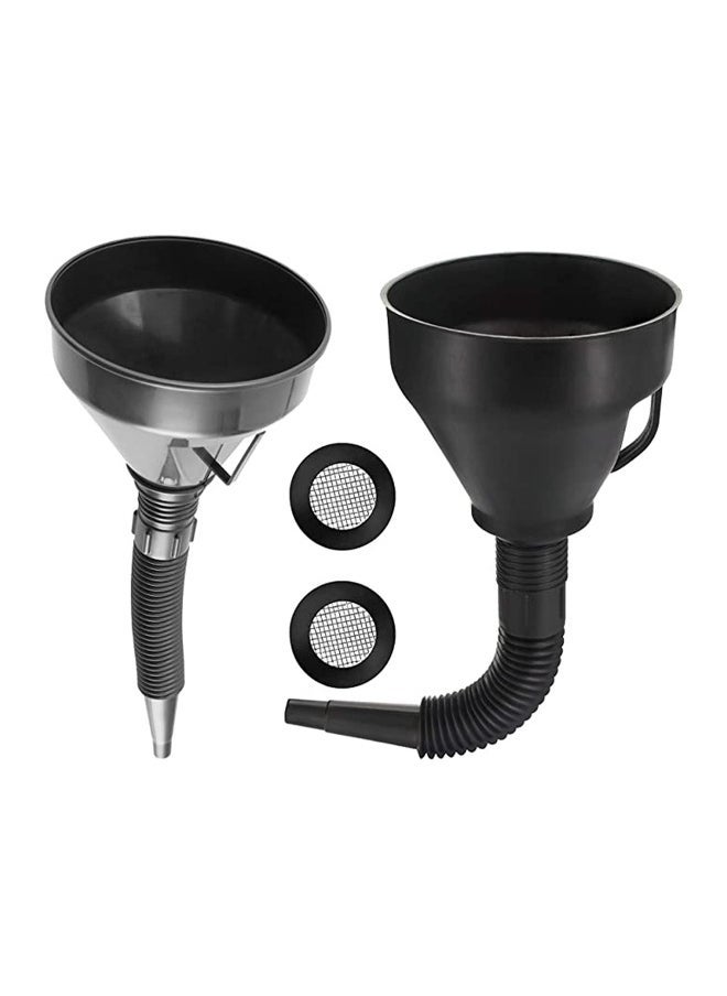 Generic Plastic Large Funnels Wide Mouth with Strainer, 2 Pcs Oil Funnel Automotive Flexible with Hose for Cars and Motorcycles, Engine Oil, Liquid, Diesel, Kerosene and Gasoline with Flexible Spout Extension 