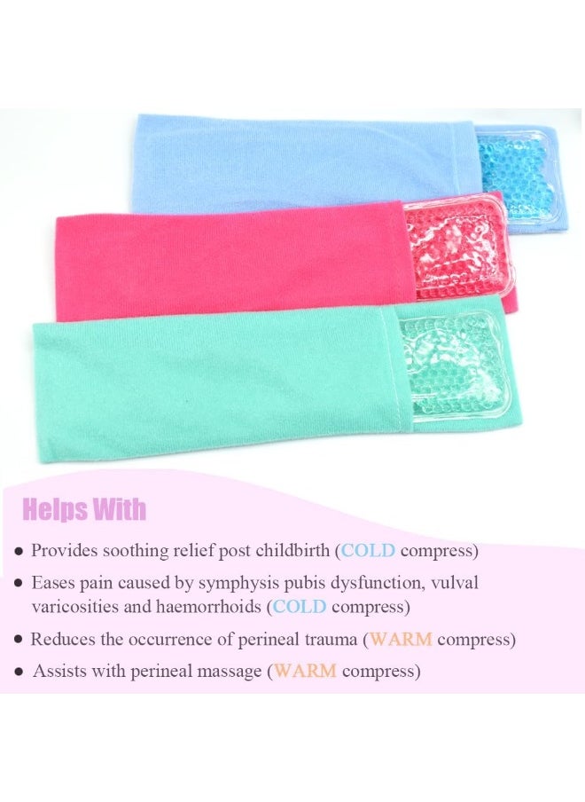 HI FINE CARE Perineal Cooling Pad, Postpartum Cold Packs Gel Bead Ice Pack Cold Therapy for Women After Pregnancy and Delivery, 2 Ice Pack and 3 Cover (Blue)  - Image 5