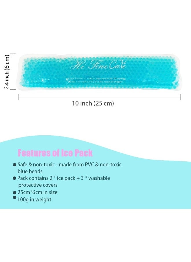 HI FINE CARE Perineal Cooling Pad, Postpartum Cold Packs Gel Bead Ice Pack Cold Therapy for Women After Pregnancy and Delivery, 2 Ice Pack and 3 Cover (Blue)  - Image 2