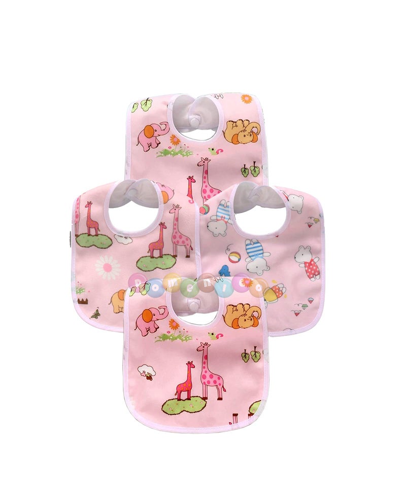 DOMENICO Baby Soft Feeding Bibs/Apron Cute Multi Print|with Tich Button| Waterproof Newborn Baby Bib Set - Image 5