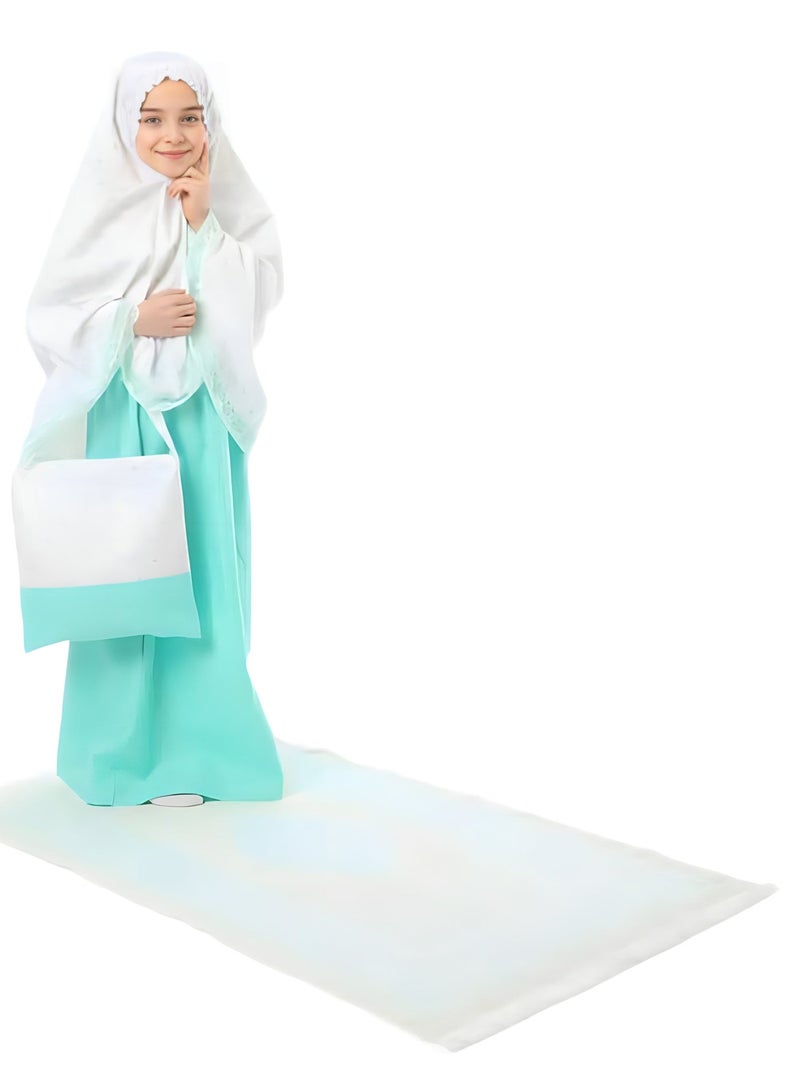 Elanesa  4–5 Years – Kids’ Unique Prayer Dress with Matching Bag and Prayer Mat, Made in Turkey - Image 1