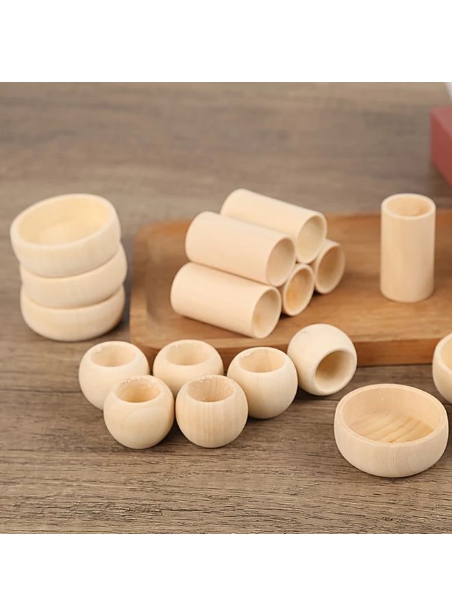 Wooden Oval Aromatherapy Diffuser 5 Pieces Natural Essential Oil Scent Diffusion for Car Home - Image 1