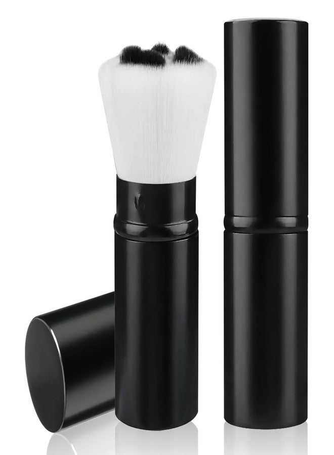 Keriloo Retractable Airbrush Kabuki Brush, Travel Powder Foundation Professional Makeup Brushes with Aluminum Handle for Blending Liquid, Blush, Bronzer, Cream, Sunscreen,Flawless Cosmetics - Image 1