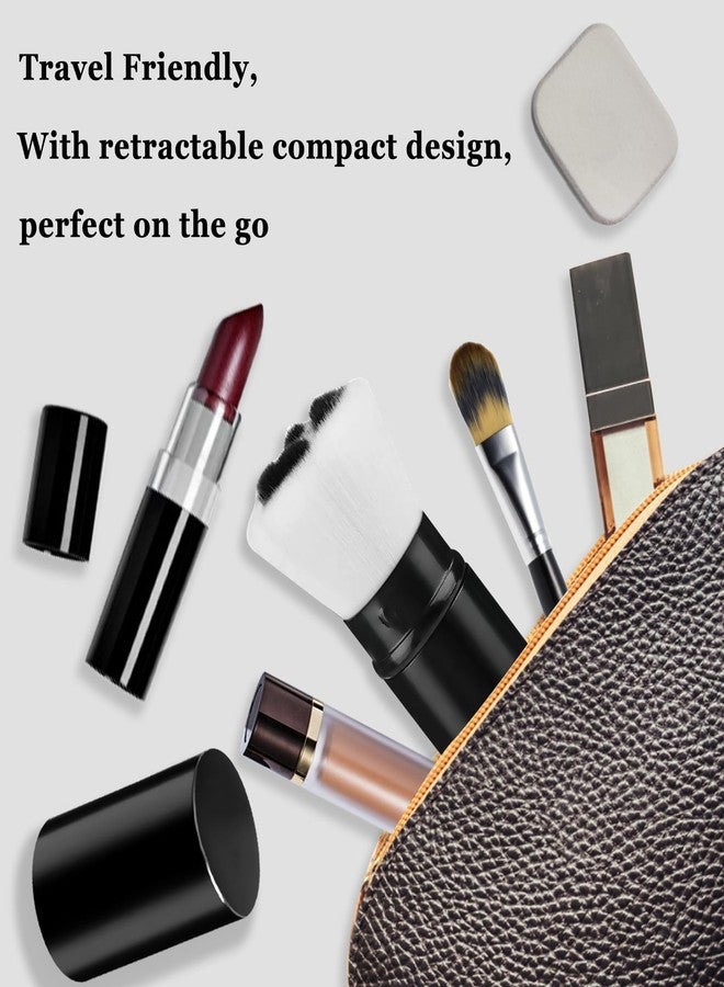 Keriloo Retractable Airbrush Kabuki Brush, Travel Powder Foundation Professional Makeup Brushes with Aluminum Handle for Blending Liquid, Blush, Bronzer, Cream, Sunscreen,Flawless Cosmetics - Image 5