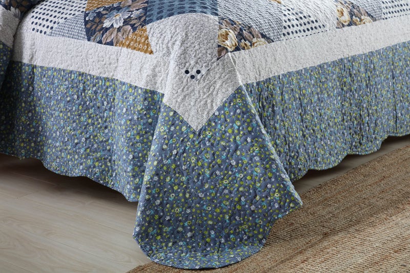 Travan 3-Piece King Bedspread Quilt Sets Patchwork Floral Oversized Reversible Soft Quilted Bedding Coverlet Set for All Seasons, King Size - Image 5