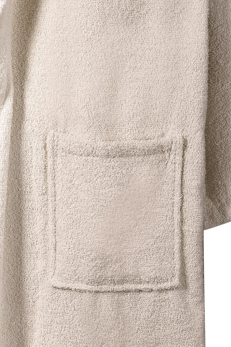 بلونيتي Softy-Natural Cotton Extra Soft Bathrobe L/XL+50X90 Towel Set-Beige
