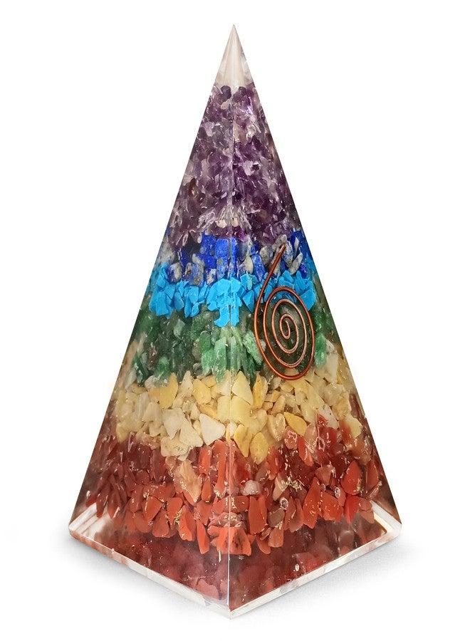 SOLAVA Original 7 Chakra Pyramid-Seven Chakra Crystal Pyramid Vastu For Home Office For Money, Health, Good Luck, Vastu Correction, Prosperity, Positivity And Chakra Healing-4 Inch - Image 1