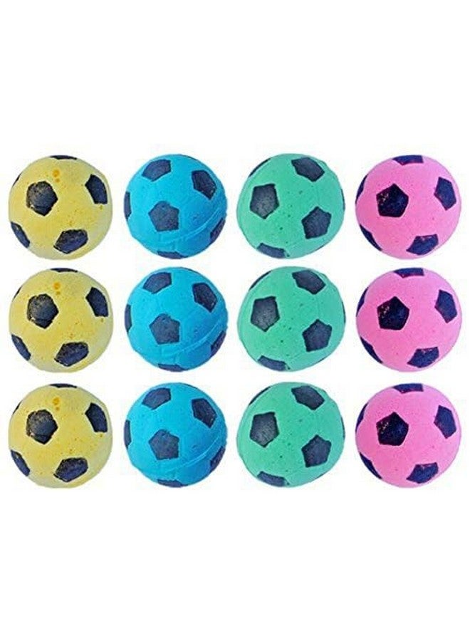PETFAVORITES PETFAVORITES Cat Toy, Foam Sponge Soccer Ball (12 Pack), Interactive Pet Kitten Cat Exercise Toy Balls, Soft, Bouncy, Noise Free, Indoor, Pink, Yellow, Blue, Green  - Image 2
