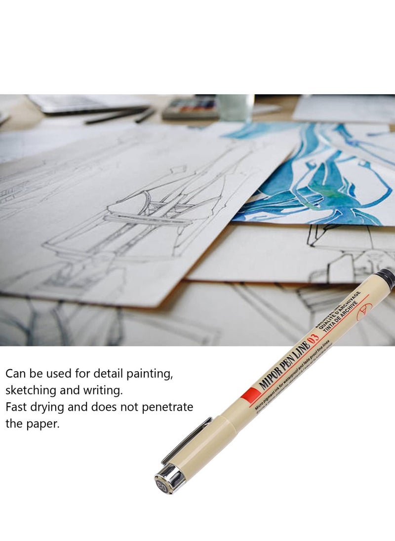 SYOSI - Micro Line Pens Set, 12Pcs Different Sizes Felt Tip Waterproof Archival Ink Pen Fineliner for Sketching Anime Artist Illustration Product Architectural Design - Image 1