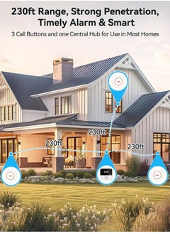XiuWoo 3 Pack Wireless Caregiver Call Button for Elderly at Home, WIFI Panic Button, Help Button, Alarm for Senior Citizens w Sound Light Alarm, App Alert, Emergency Response Button  - Image 2