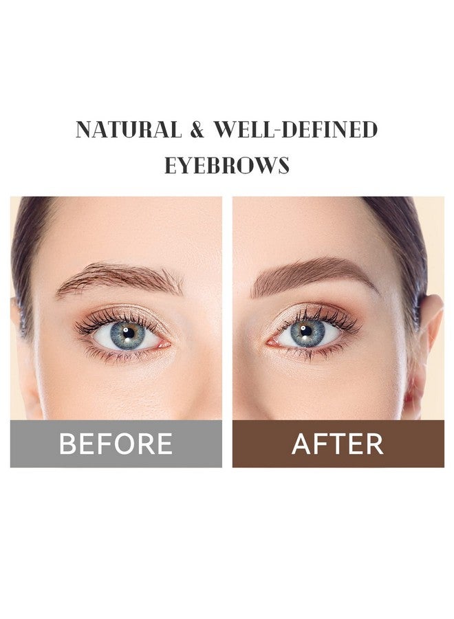 ميوزك فلاور قلم حواجب ميوزيك فلاور مزدوج الأطراف، مقاوم للماء، قلم طبيعي لتعزيز مظهر الحواجب، مكياج عيون يدوم طويلاً، عبوة من قطعة واحدة، بني فاتح - Image 5