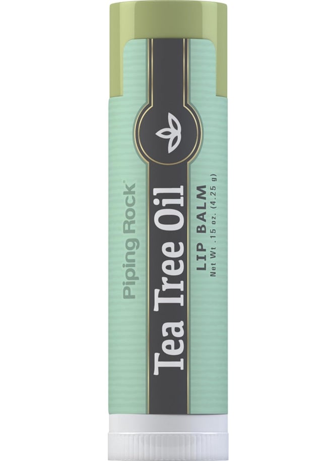 Piping Rock Tea Tree Oil Lip Balm  015 oz  Moisturizing and Soothing  Non GMO Gluten Free