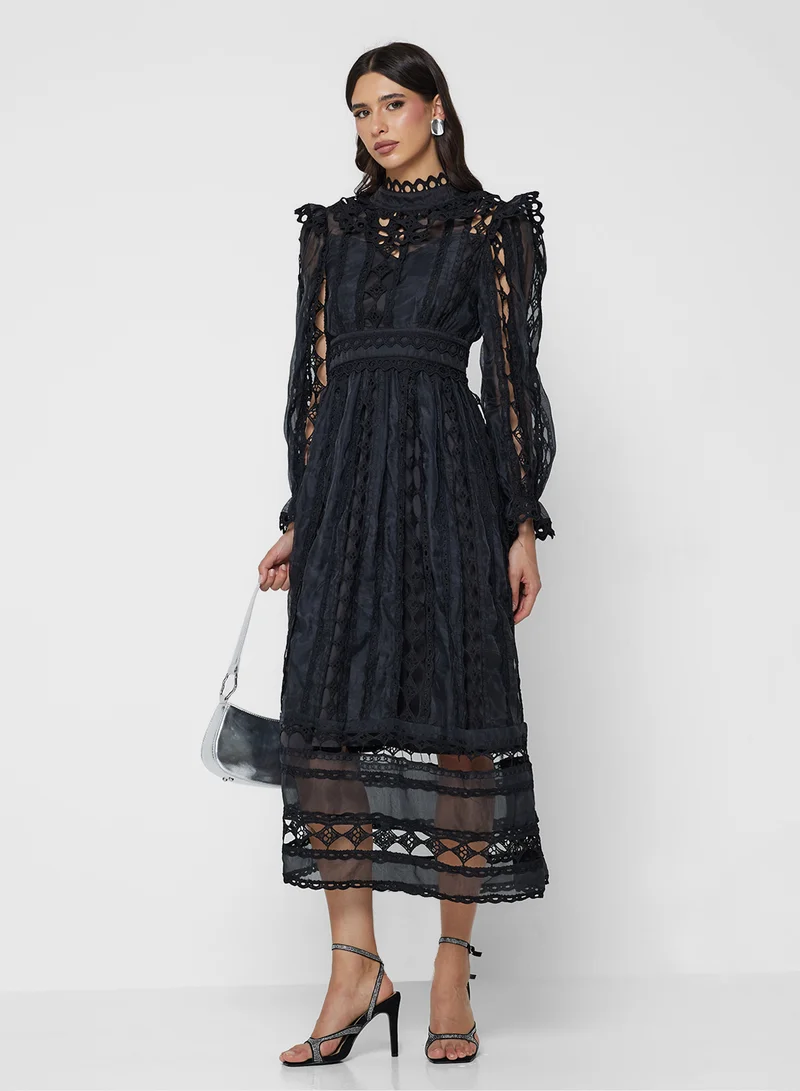 Khizana Ladder Lace Patterned Dress