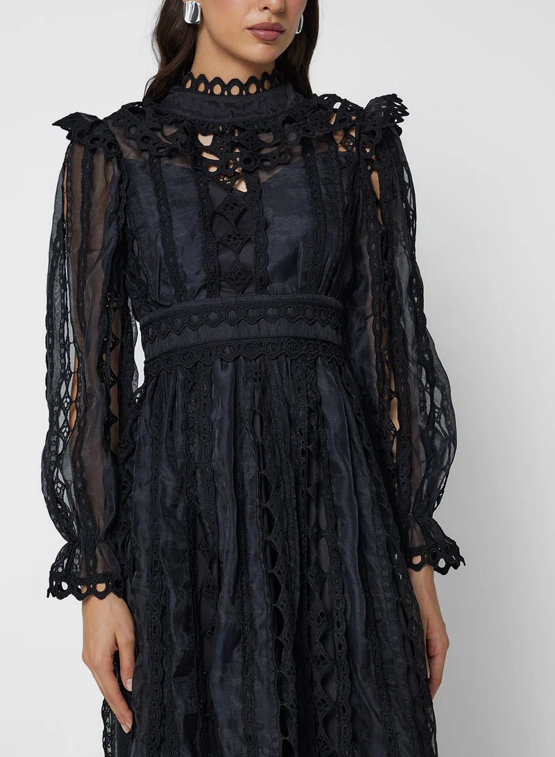 Khizana Ladder Lace Patterned Dress