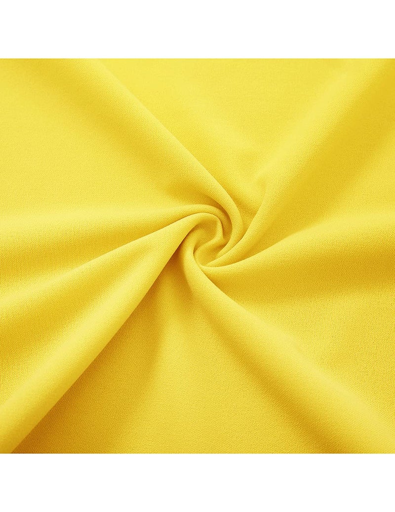 DRESSTELLS Vintage Tea Dress for Women, 1950s Cocktail Party Dresses, Modest Bridesmaid Dress for Wedding Guest, 3/4 Sleeve Formal Aline Church Dress, Fit Flare Prom Dress Yellow S - Image 4