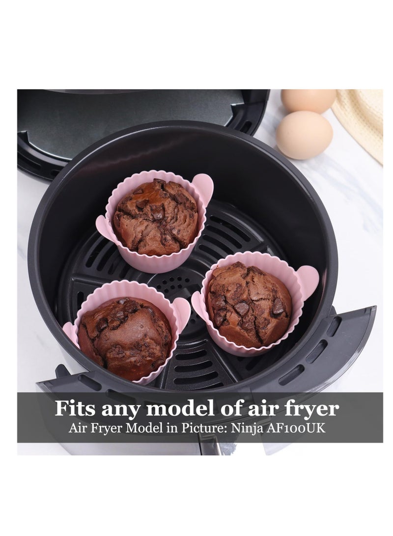 Excefore أطباق رمكين لقلاية هوائية، عبوة من 6 قوالب بيض لقلاية هوائية، علب مافن كبيرة للقلاية الهوائية، أدوات طهي بيض سيليكون، ملحقات قلاية هوائية، سوداء - Image 3