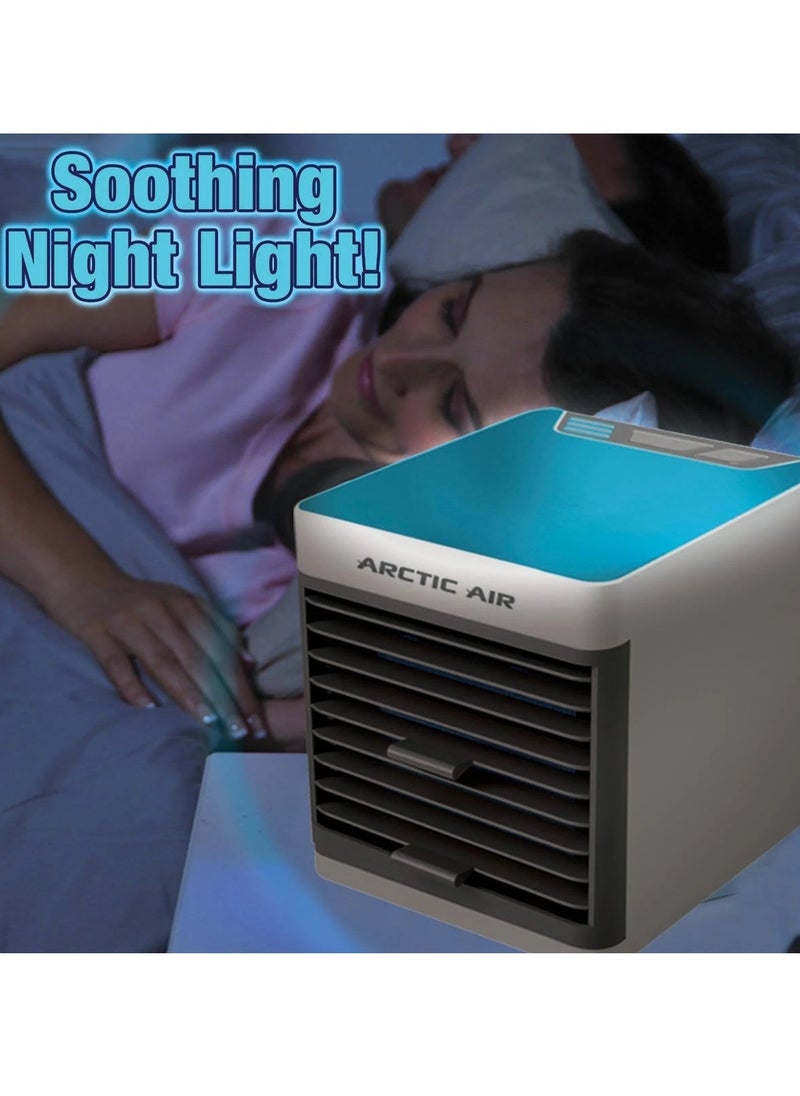 ARCTIC AIR Arctic Air Ultra USB Mini Air Cooler Adjustable Air Flow Grill 10 Hour Run Time Built-In Led Light Air Humidifier 3 Adjustable Speeds Portable Air Conditioner Cooler For Bedroom Office Outdoor Travel  - Image 3