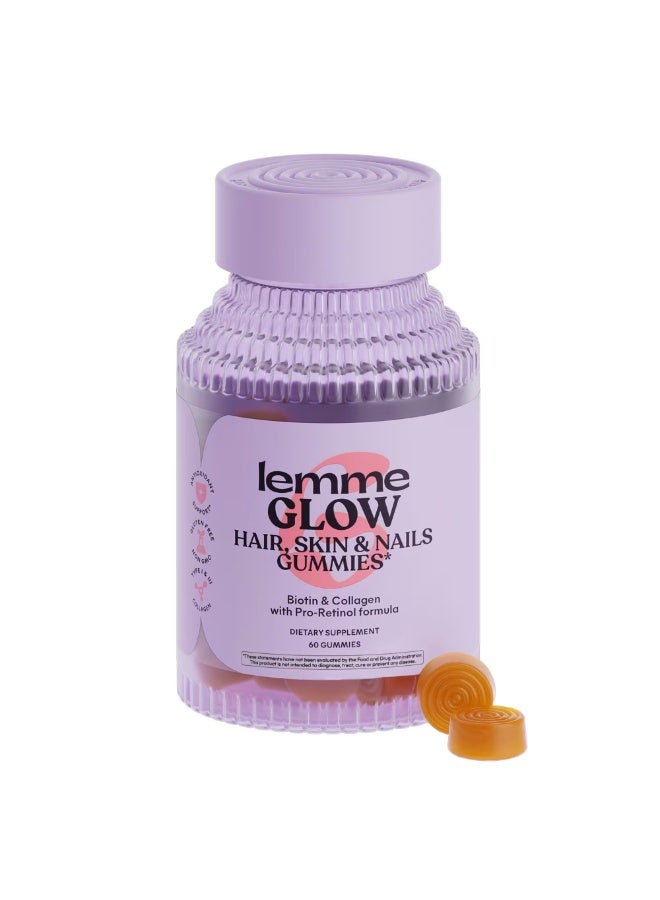 Lemme Glow, Hair, Skin & Nails Gummies, Peach, 60 Gummies - Image 2