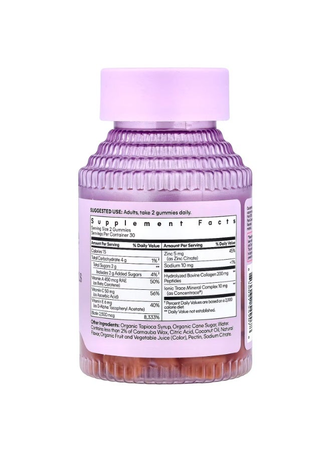 Lemme Glow, Hair, Skin & Nails Gummies, Peach, 60 Gummies - Image 3