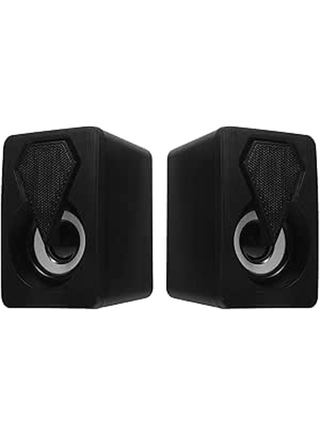 USB Computer Speakers 1 Pair Compact Wired Portable LED Music Speaker for Home Office Gaming - Image 1