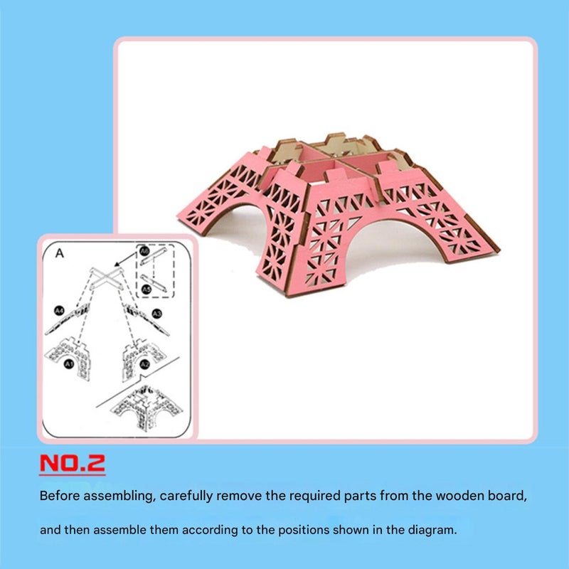 Wooden 3D three-dimensional puzzle children's puzzle assembly puzzle [Notre Dame de Paris] - Image 3