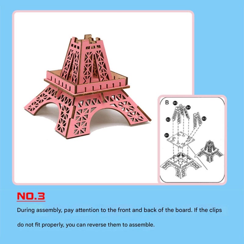 Wooden 3D three-dimensional puzzle children's puzzle assembly puzzle [Notre Dame de Paris] - Image 4