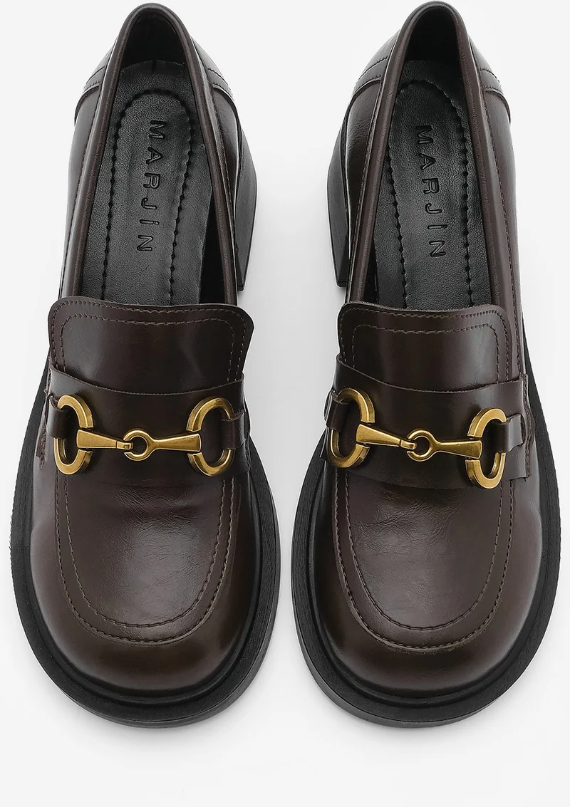 MARJIN Women's Buckled Masculine Casual Shoes Linpa