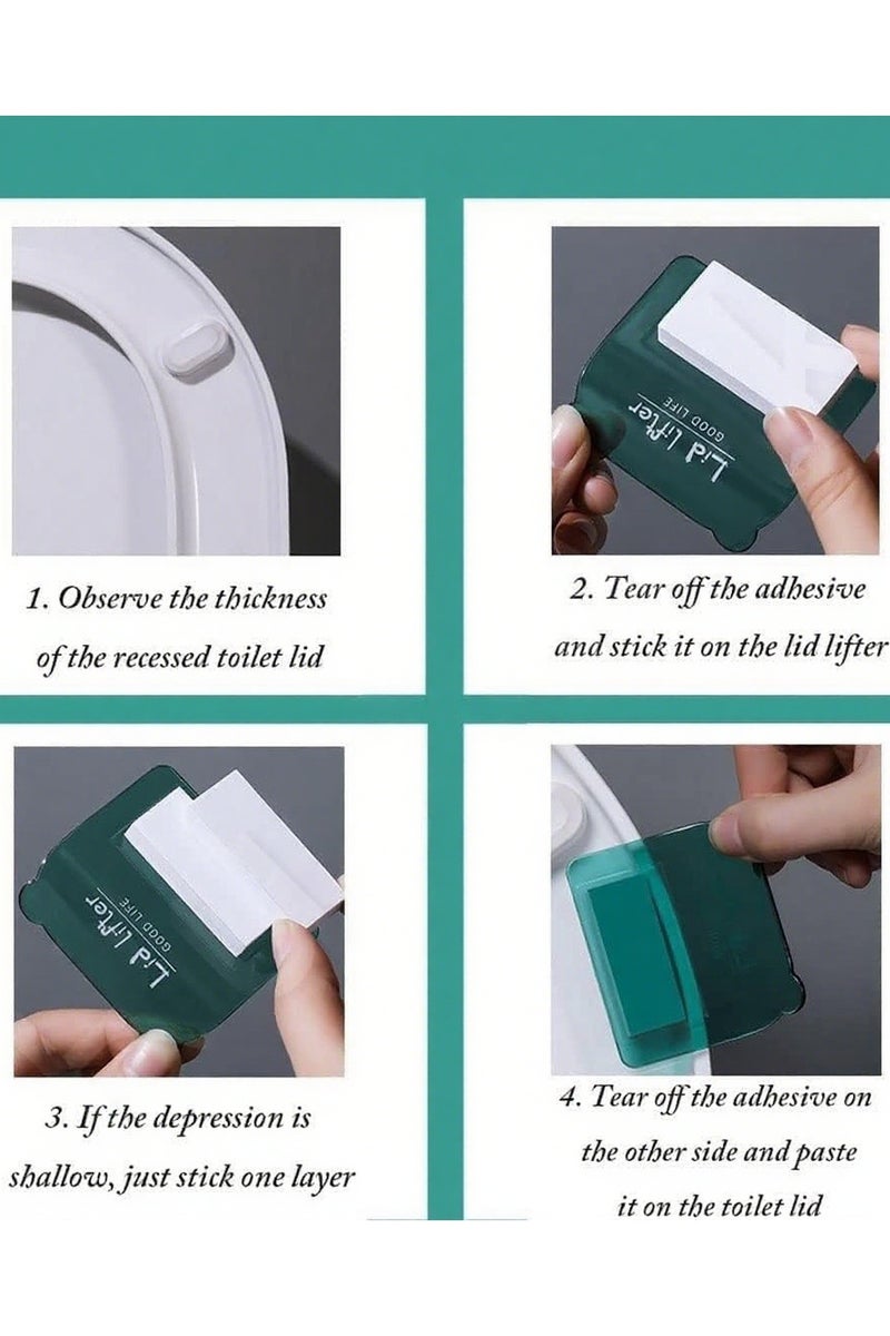 هومستر أداة رفع مقعد المرحاض - 4 مفاتيح سهلة الفتح بمقابض مانعة للاتساخ لرفع الغطاء دون لمس - Image 2