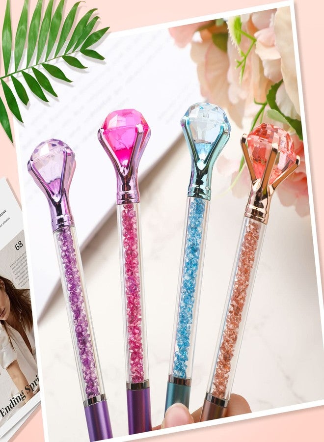 Sherr 160 Pack Big Crystal Diamond Pens Cute Ballpoint Pens Retractable Ballpoint Gem Pens Rhinestones Crystal Bling Plated 4 Color Black Gel Ink Office Supplies Gifts for Women - Image 5