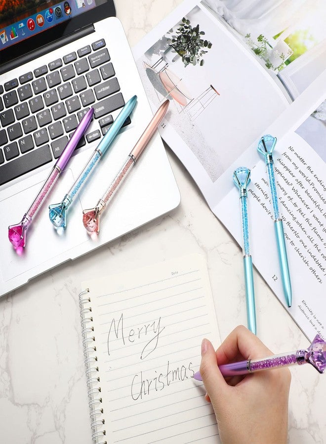 Sherr 160 Pack Big Crystal Diamond Pens Cute Ballpoint Pens Retractable Ballpoint Gem Pens Rhinestones Crystal Bling Plated 4 Color Black Gel Ink Office Supplies Gifts for Women - Image 2