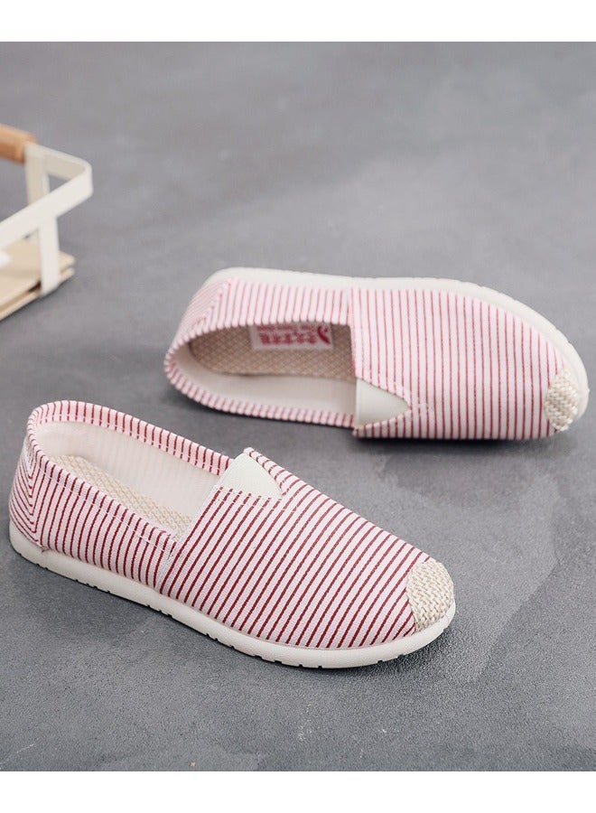 Breathable Slip On Old Beijing Cloth Shoes, Casual Lightweight Women's Flats, Soft Sole Canvas Shoes for Walking and Everyday Comfort