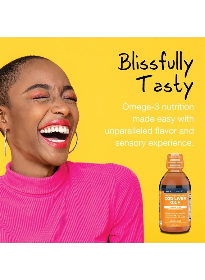 Wiley's Finest Wild Alaskan Fish Oil Cod Liver Oil - Orange Flavored Omega-3 Fish Oil Supplement - 755mg Omega-3s - 8.45 Oz (50 Servings) - Image 4