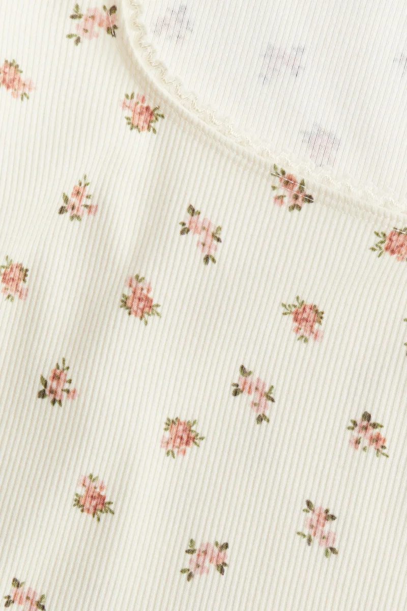 H&M Picot-Trimmed Cotton Top