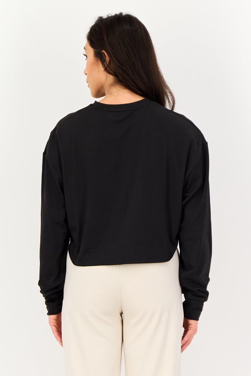 PUMA بلوزة تدريب طويلة الأكمام للنساء، رياضية، سوداء - Image 3