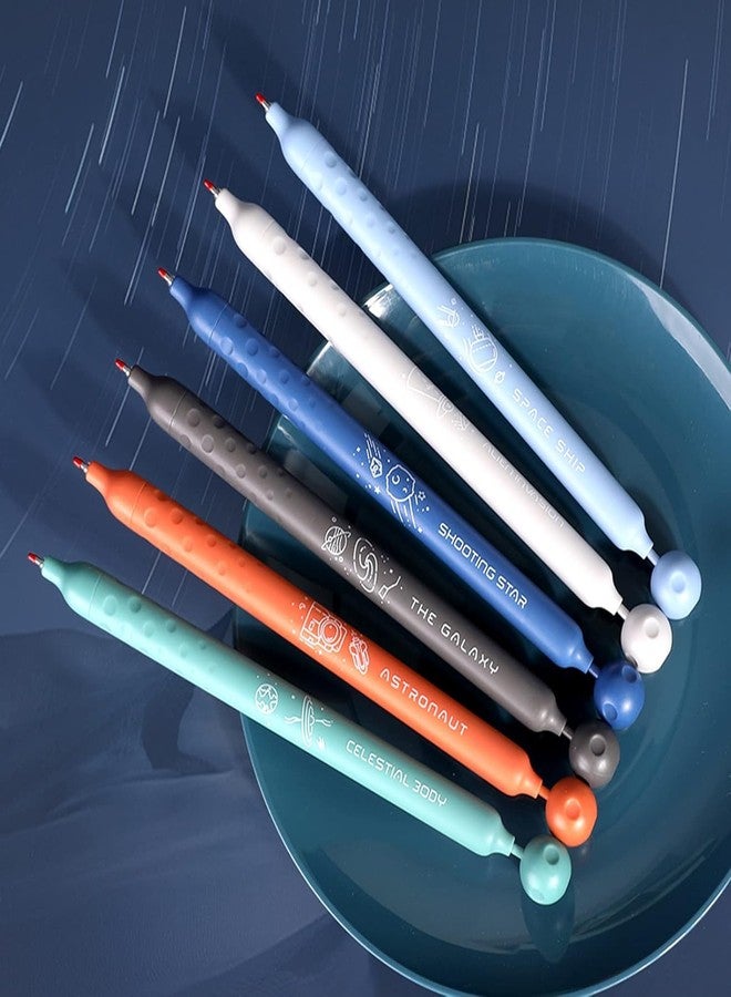 GONIPIMI Gel Ink Rollerball Pens, 6 Blue Medium Point Smooth Writing Pens, Colored Japanese Pens, Muted Colors - Image 3