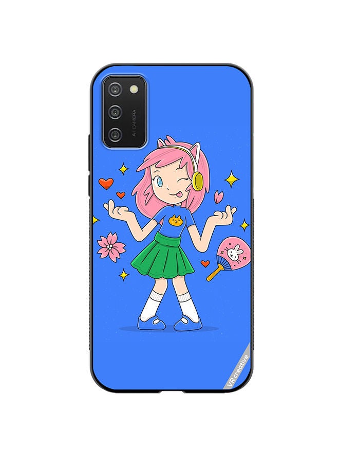 VR CREATIVE Protective Case Cover For Samsung Galaxy A03s Hand Drawn Otaku Vector Design Multicolour - Image 1